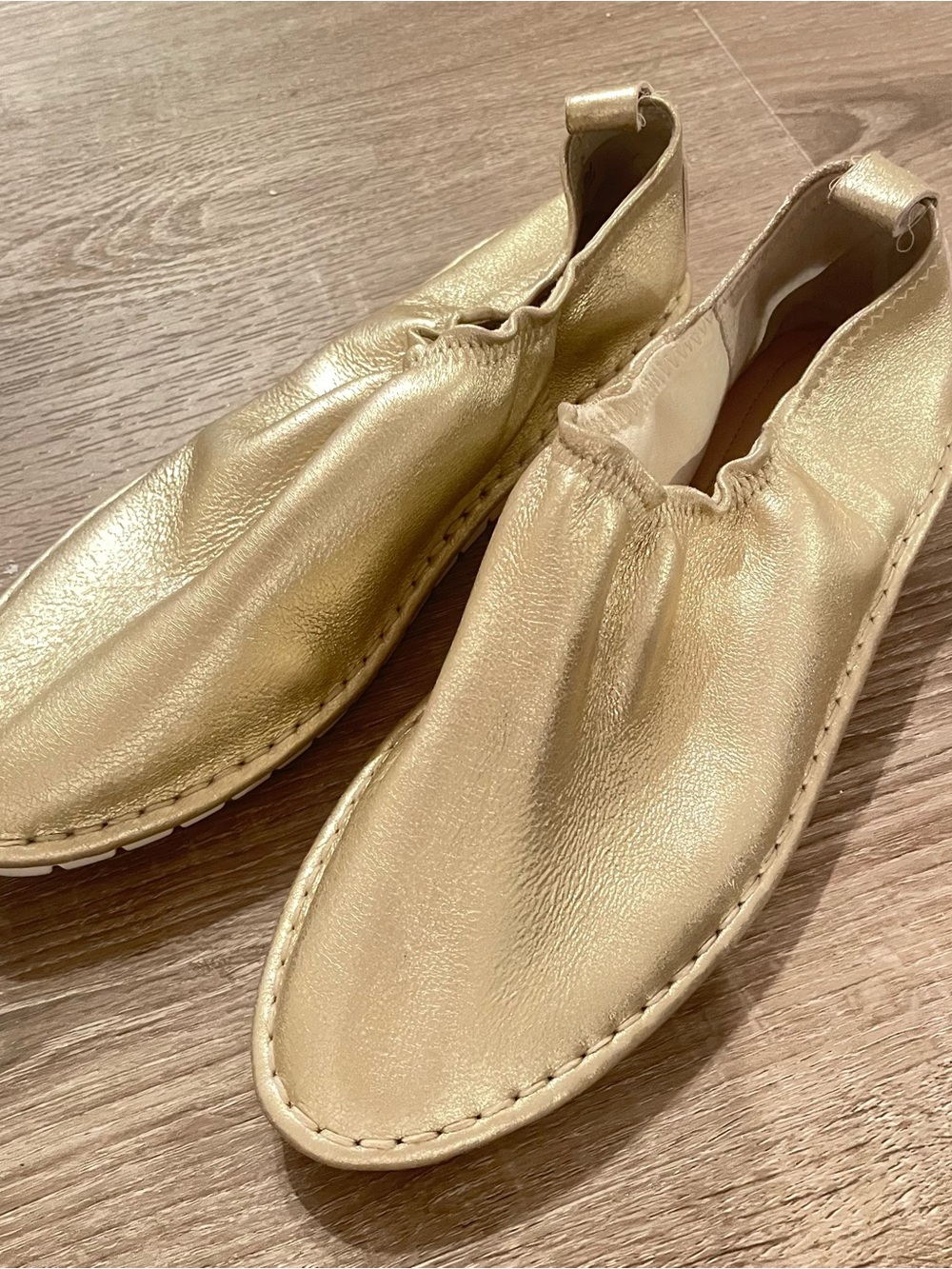 Kelsi Dagger Metallic Gold Slip-On Loafers